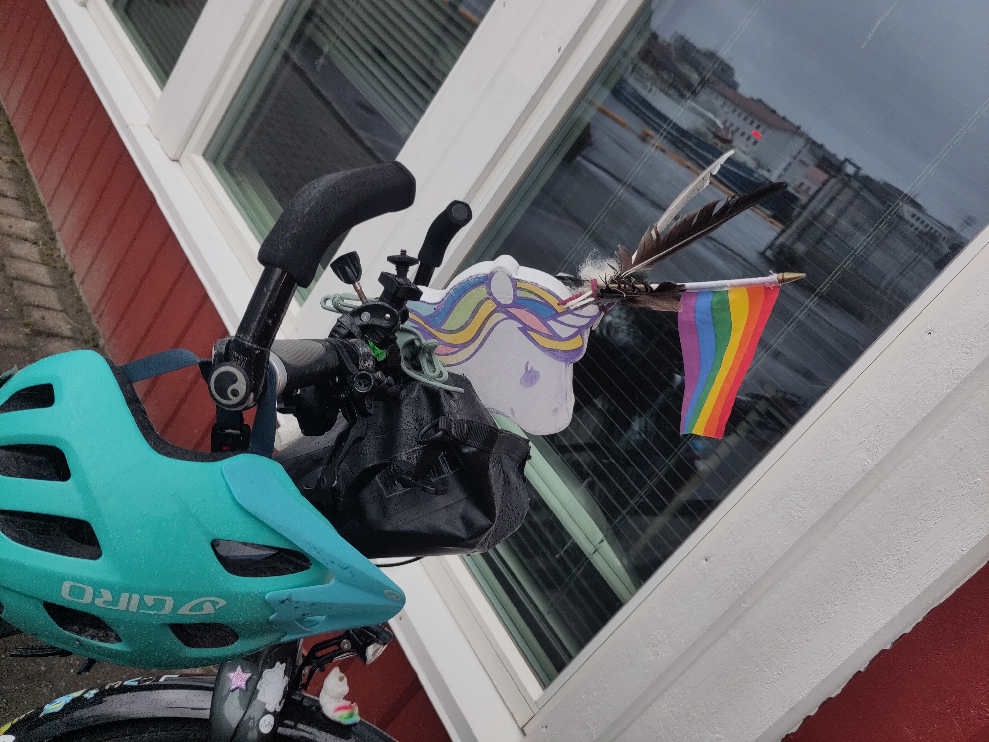 Einhorn auf Fahrrad